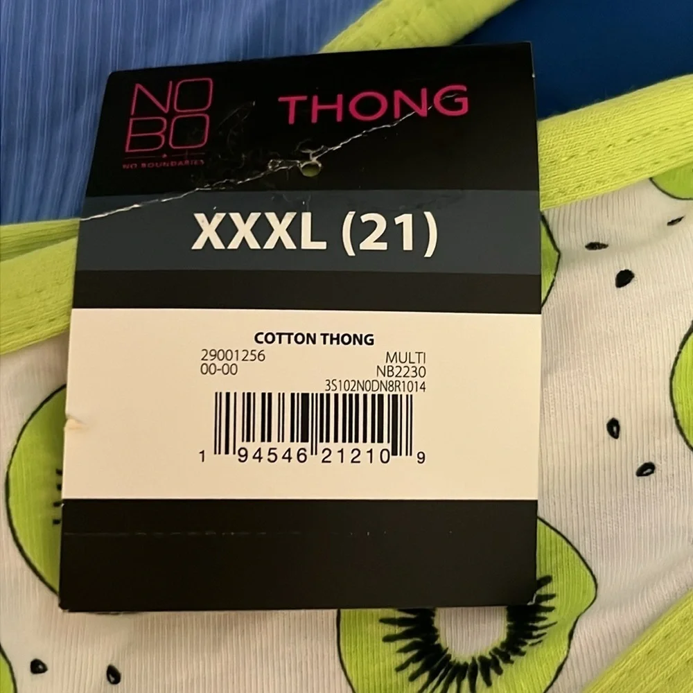 No Boundaries thongs two pair XXXL blue and green